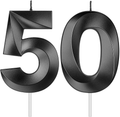 4 Inch 50th Birthday Candles, 3D Diamond Shape Number 50 Candles Cake Topper Numeral Candles Cake Topper for Birthday Anniversary Party Decorations (Bright Gold) Home & Garden > Decor > Home Fragrances > Candles BBTO Black  
