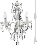4 Light Crystal White Hardwire Flush Mount Chandelier H17.5”xW15”, White Metal Frame with Clear Glass Stem and Clear Acrylic Crystals & Beads That Sparkle Just Like Glass Arts & Entertainment > Party & Celebration > Party Supplies Gypsy Color Crystal White 3 Light Plug-in 