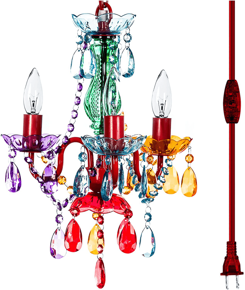4 Light Crystal White Hardwire Flush Mount Chandelier H17.5”xW15”, White Metal Frame with Clear Glass Stem and Clear Acrylic Crystals & Beads That Sparkle Just Like Glass Arts & Entertainment > Party & Celebration > Party Supplies Gypsy Color Multicolor 3 Light Plug-in 