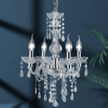 4-Light White Crystal Chandeliers, Small Acrylic Ceiling lamp, Adjustable Height, Modern Ceiling Suction Pendent Lamp, for Dining Room, Bedroom,Wardrobe Home & Garden > Lighting > Lighting Fixtures > Chandeliers PAPAYA Clear  