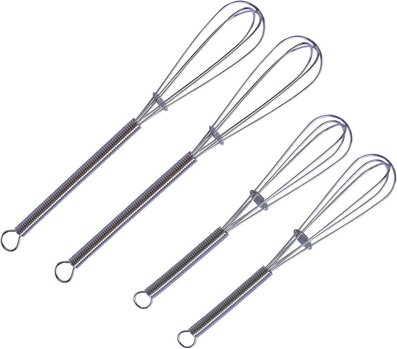 4 Mini Wire Kitchen Whisks Set Two 5 Inch + Two 7 Inch | Small Mixing Tools Home & Garden > Kitchen & Dining > Kitchen Tools & Utensils zYoung   
