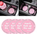 4 Pack Bling Car Coasters, 2.75 Inch Bling Diamond Soft Rubber Pad Set round Auto Cup Holder Insert Drink Coaster Car Interior Accessories Sporting Goods > Outdoor Recreation > Winter Sports & Activities Anilnel Pink  