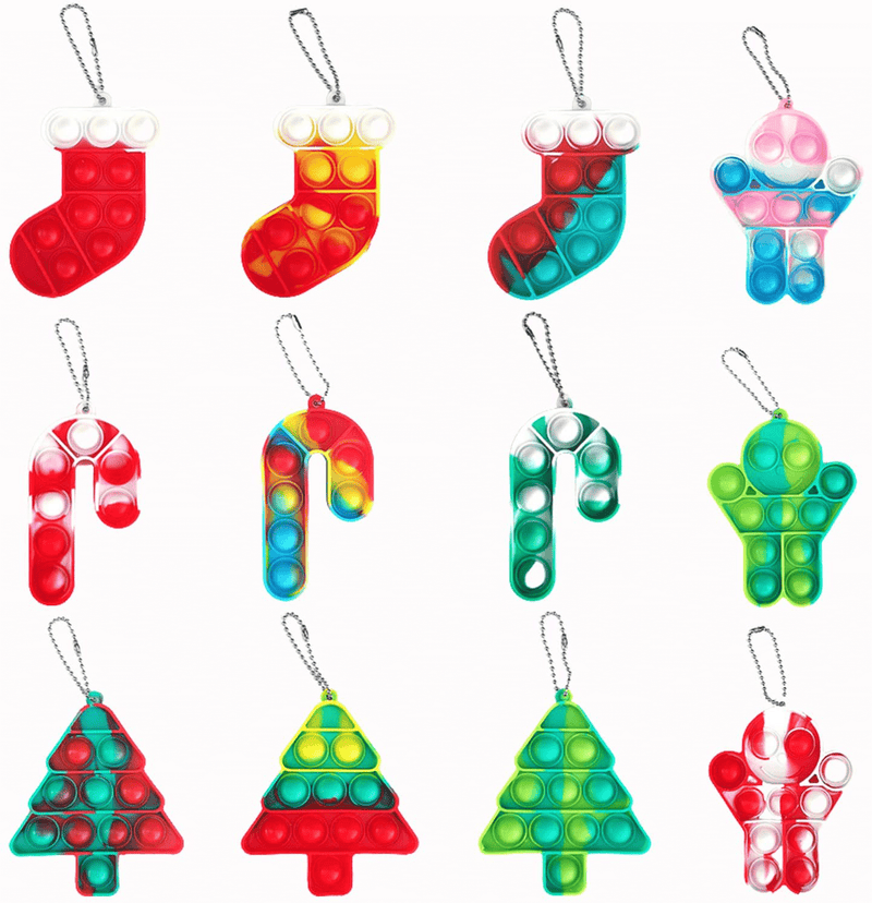 4 Pack Christmas Pop Fidget Toys - Christmas Tree Simple Dimple Poppers Fidgets Sensory Toy, Santa Claus Christmas Tree Deer and Gingerbread Man Decorations,Party Game Decor Gift for Kids and Adults Home & Garden > Decor > Seasonal & Holiday Decorations& Garden > Decor > Seasonal & Holiday Decorations Amplelife Colorful9  