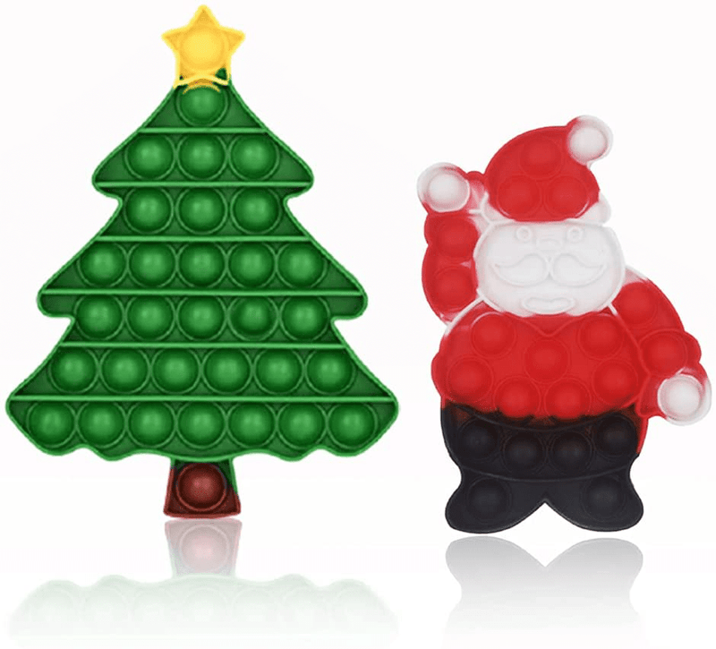 4 Pack Christmas Pop Fidget Toys - Christmas Tree Simple Dimple Poppers Fidgets Sensory Toy, Santa Claus Christmas Tree Deer and Gingerbread Man Decorations,Party Game Decor Gift for Kids and Adults Home & Garden > Decor > Seasonal & Holiday Decorations& Garden > Decor > Seasonal & Holiday Decorations Amplelife Colorful5  