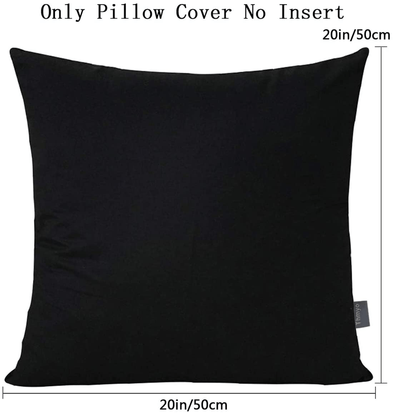 4-Pack Cotton Comfortable Solid Decorative Throw Pillow Case Square Cushion Cover Pillowcase (Cover Only,No Insert)(20X20Inch/50X50Cm, Black) Home & Garden > Decor > Chair & Sofa Cushions Thmyo   