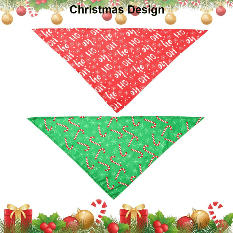 4 Pack Dog Bandana Christmas Pet Scarf Triangle Bibs Kerchief Set Pet Costume Accessories Decoration for Small Medium Large Dogs Cats Pets