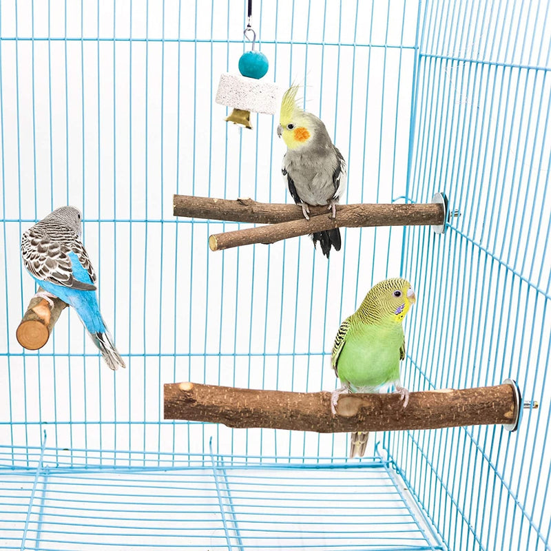 4 Pack Natural Wood Bird Perch for Bird Cages,Parrot Stand Perch Platform Exercise Playground Toys Paw Grinding Stick Perch Stand Cage Accessories for Budgies Cockatiel Conure Parakeet Lovebirds (H01) Animals & Pet Supplies > Pet Supplies > Bird Supplies > Bird Cages & Stands Roundler   