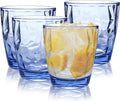 4-Pack Plastic Clear Water Tumblers, 10-Ounce Transparent Unbreakable Drinking Glasses, Acrylic Reusable Juice Wine Cups Dishwasher Safe Bathroom Cups Camping Portable Cups, Easy to Storage (Clear) Home & Garden > Kitchen & Dining > Tableware > Drinkware Goldmeet Blue  