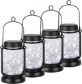 4 Pack Solar Hanging Mason Jar Lights with Stakes, Outdoor Waterproof Decorative Solar Lantern Table Lamp, Vintage Glass Jar Starry Fairy Light with 30 Leds for Patio Garden Tree (Warm White) Home & Garden > Lighting > Lamps Mlambert Cool White  
