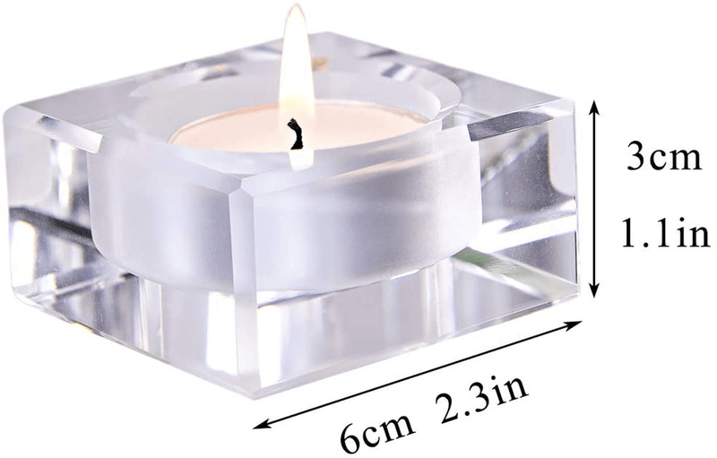 4 Pack Square Tealight Candle Holders Dinner Table Decor for Home Home & Garden > Decor > Home Fragrance Accessories > Candle Holders QF   