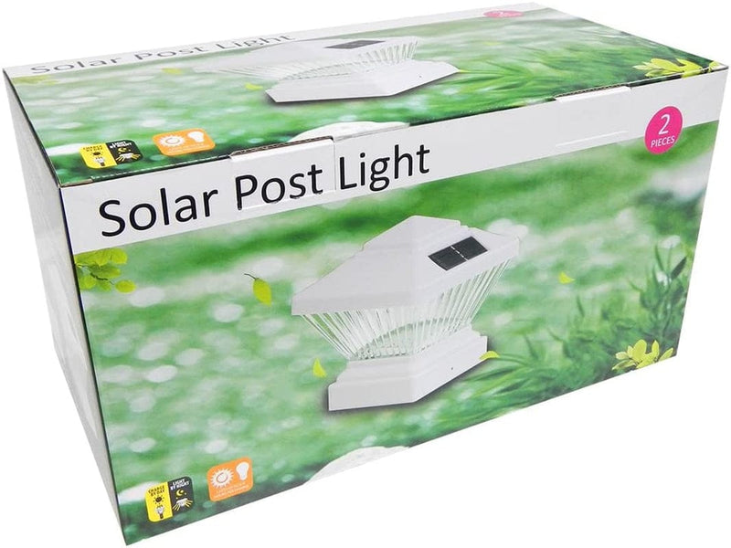 4 Pack White Outdoor Garden 4 X 4 Solar LED Post Deck Cap Square Fence Light Landscape Lamp Lawn PVC Vinyl Wood