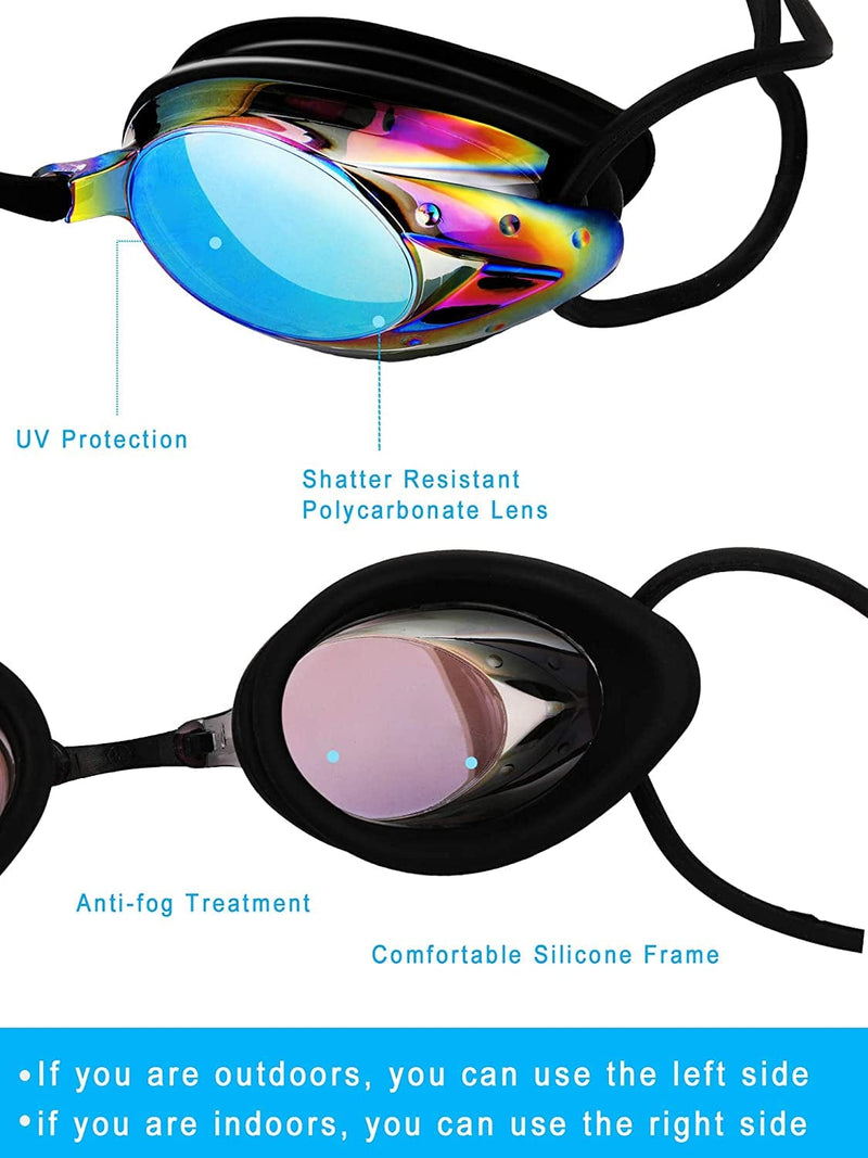 4 Pairs Triathlon Swim Goggles, Swimming Goggles anti Fog Shatterproof UV Protection Goggles, Assorted Colors Sporting Goods > Outdoor Recreation > Boating & Water Sports > Swimming > Swim Goggles & Masks Chinco   