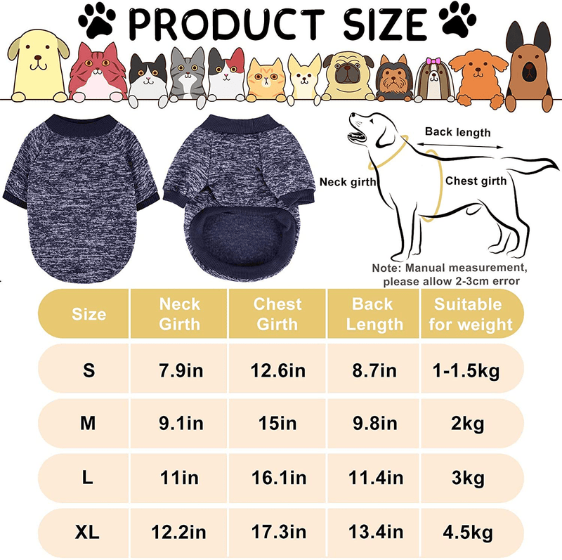 4 Pieces Dog Sweater Pet Dog Clothes Knitwear Cozy Pet Sweater Outfit Soft Thickening Warm Dogs Shirt Winter Puppy Sweater for Dogs Cats (M Size) Animals & Pet Supplies > Pet Supplies > Cat Supplies > Cat Apparel Geyoga   