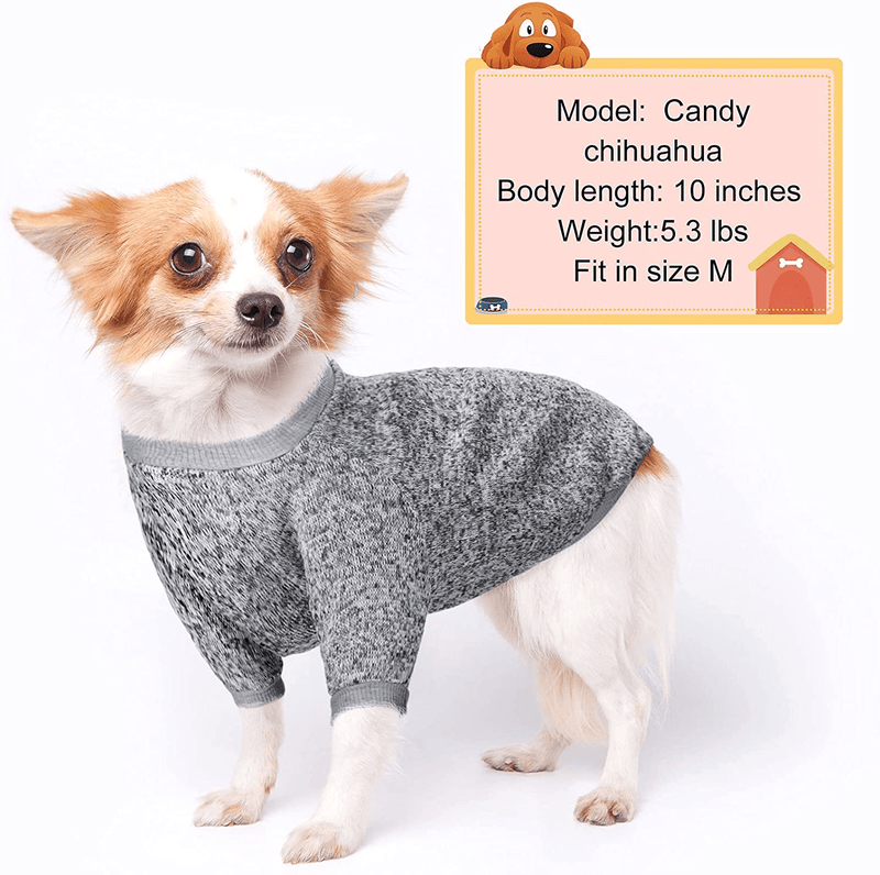 4 Pieces Dog Sweater Winter Pet Clothes Cozy Dog Outfit Soft Cat Sweater Dog Sweatshirt for Small Dog Puppy Kitten Cat Animals & Pet Supplies > Pet Supplies > Dog Supplies > Dog Apparel Weewooday   