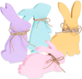 4 Pieces Easter Bunny Wood Signs Easter Wooden Signs Easter Wooden Rabbit Shape Sign with Rope Easter Themed Table Decorations for Easter Party Desk Office Home (Light Blue, Purple, Pink, Yellow) Home & Garden > Decor > Seasonal & Holiday Decorations Yookeer Light Blue, Purple, Pink, Yellow  