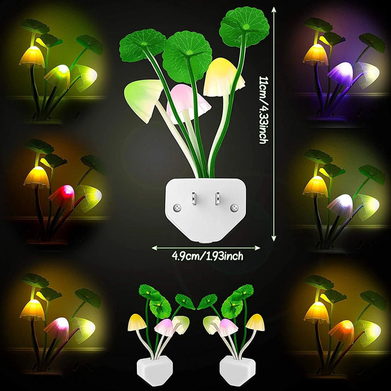 4 Pieces LED Mushroom Night Light Lamp Plug in Mushroom Night Lamp Lights Wall Lamps Nightlight Mushroom Lamp for Adults Kids Thanksgiving Day Christmas Home & Garden > Lighting > Night Lights & Ambient Lighting Mudder   