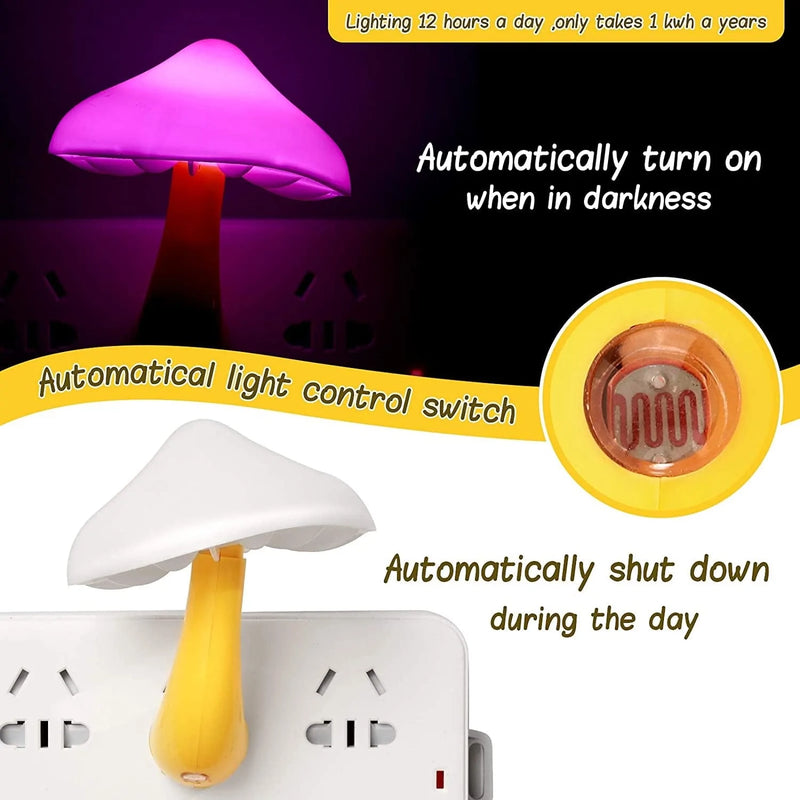 4 Pieces LED Mushroom Night Light Lamp Plug in Mushroom Night Lamp Lights Wall Lamps Nightlight Mushroom Lamp for Adults Kids Thanksgiving Day Christmas Home & Garden > Lighting > Night Lights & Ambient Lighting Mudder   