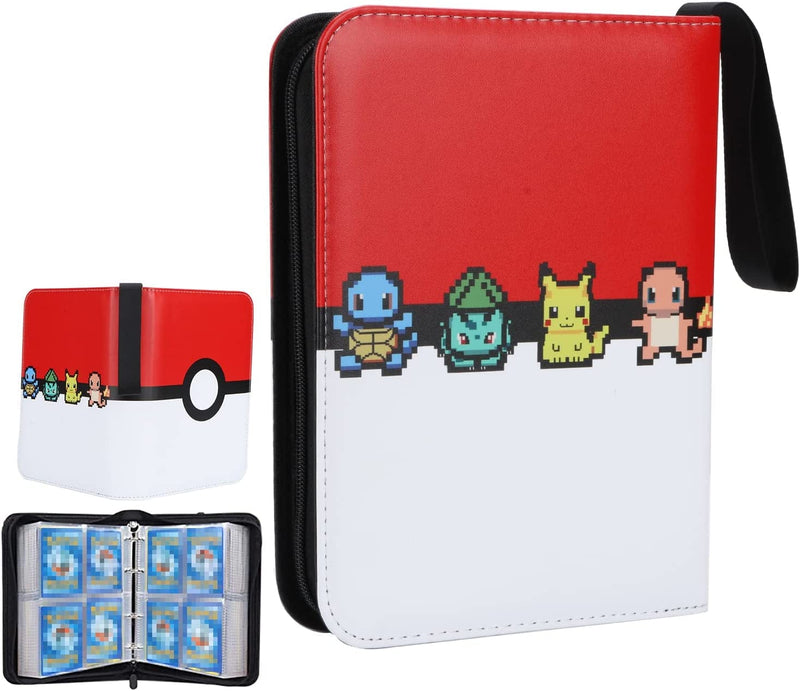 4-Pocket Card Binder for Poke-Monster, 400 Pockets Trading Card Binder Zipper Binder Case Album Trading Card Games Collection Binder with Sleeves, Toys Gifts for Kids Sporting Goods > Outdoor Recreation > Winter Sports & Activities TAKEGO   