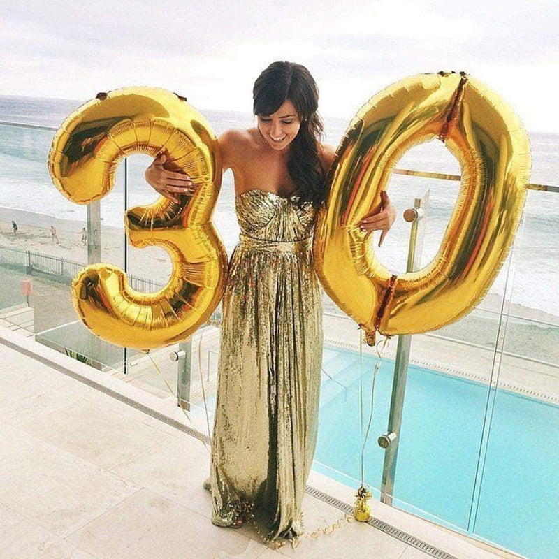 40 Inch Gold 3 0 Number Balloons Giant Jumbo Number 30 Foil Mylar Balloons for 30Th Birthday Party Supplies 30 Anniversary Events Decorations Props for Photos Arts & Entertainment > Party & Celebration > Party Supplies Home Décor   