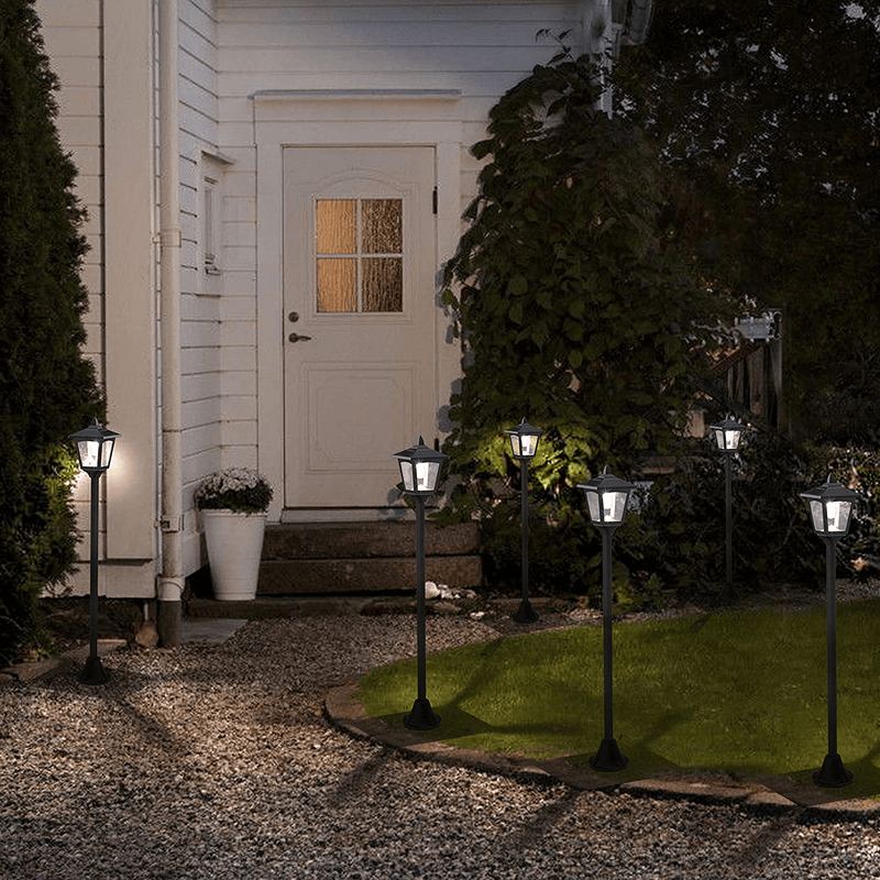 40 Inches Mini Solar Lamp Post Lights Outdoor, Solar Powered Vintage Street Lights for Lawn, Pathway, Driveway, Front/ Back Door, Pack of 2 Home & Garden > Lighting > Lamps Greluna   