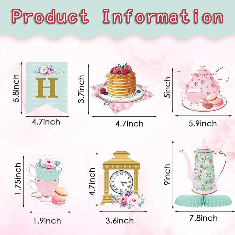 40 Pieces Floral Tea Party Decorations Floral Birthday Banner Teapot Birthday Decorations Floral Tea Honeycomb Centerpieces Tea Hanging Swirl Decoration for Birthday Baby Shower Wedding Party Supplies Home & Garden > Decor > Seasonal & Holiday Decorations Zonon   