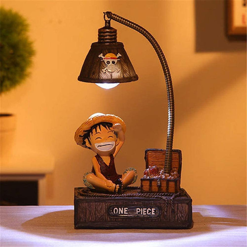 Kimotokoala Anime One Piece Luffy Figures, Cute Cartoon Anime One Piece Luffy Figure with Night Lamp Light Action Figure Toys for Children Gift for Home Garden Decoration (Luffy)  18 months - 10 years   