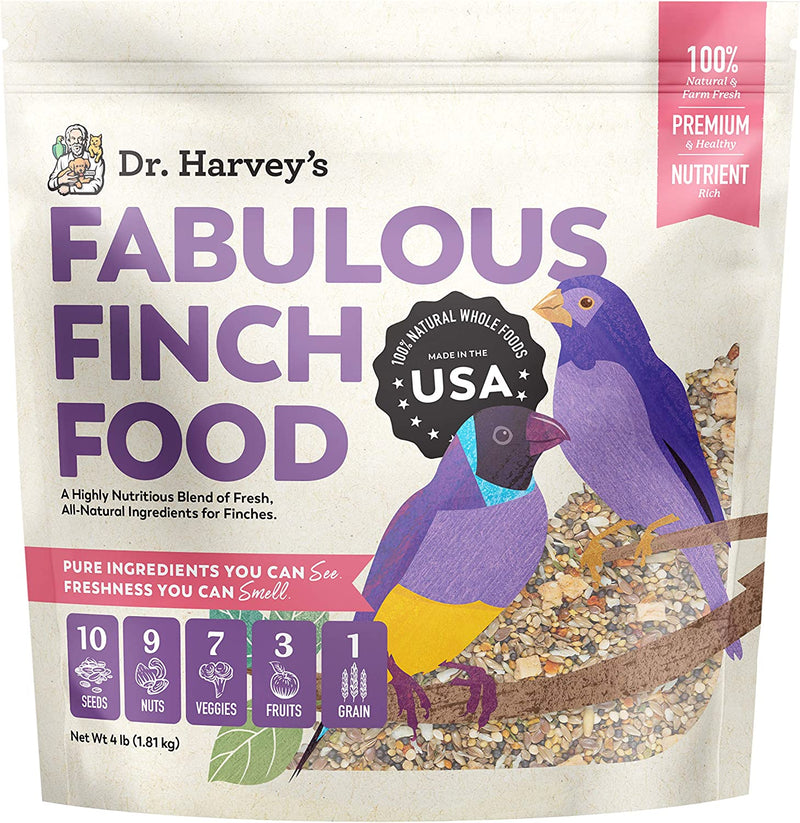 Dr. Harvey'S Fabulous Finch Food, All Natural Food for Finches (4 Pounds) Animals & Pet Supplies > Pet Supplies > Bird Supplies > Bird Food Healthy Formulations Inc 4 Pound (Pack of 1)  