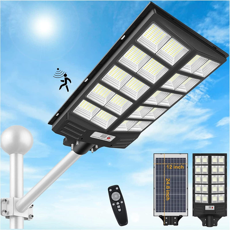 400W Led Solar Street Light Outdoor, 20000LM IP66 Waterproof Solar Security Flood Lights Outdoor Motion Sensor, Dusk to Dawn Solar LED Light Lamp with Remote Control for Garden,Yard, Parking Lot Home & Garden > Lighting > Lamps INSDEA 800W  