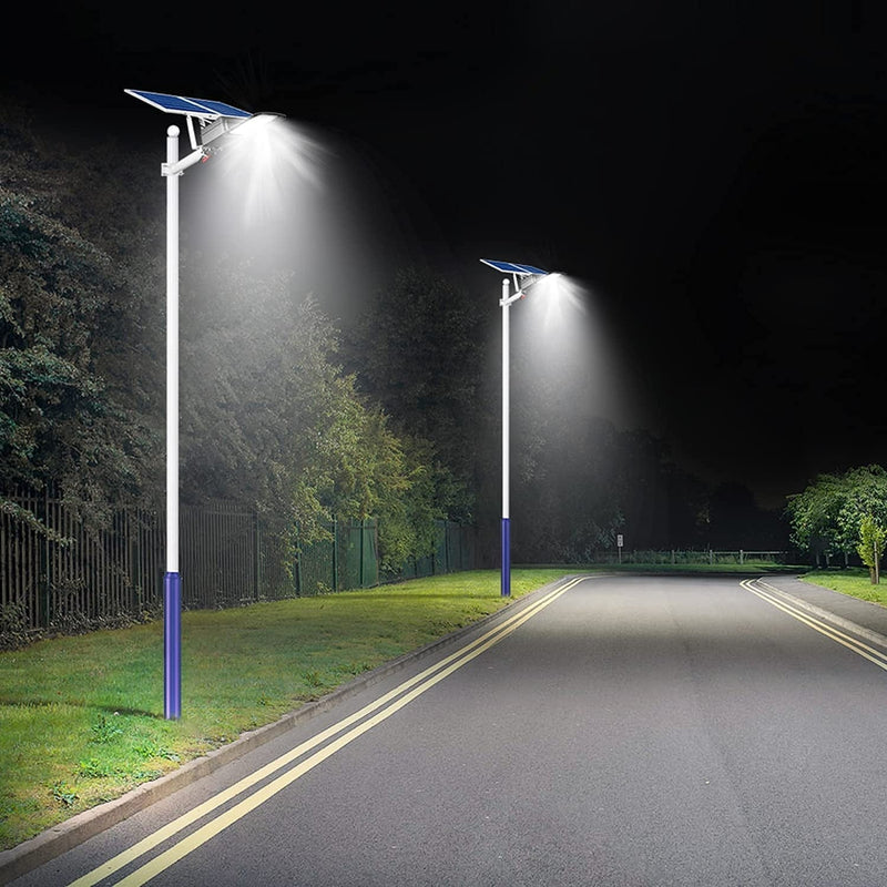 400W Solar Street Light Outdoor 48000Mah Auto On/Off Dusk to Dawn Solar Street Lamp IP65 Waterproof with Remote Control 6500K Cool White Security LED Flood Light for Yard Garden Farm Playgroud Project