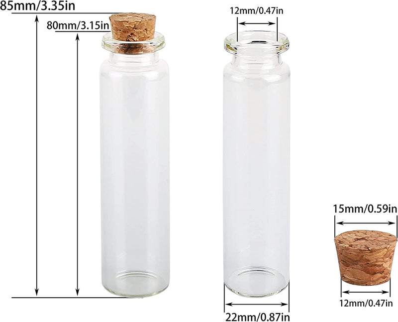 Maxmau 20Ml Small Glass Bottles,Tiny Glass Vials,Jars with Cork Stoppers,Message Bottles,Wishing Bottle for Wedding Favors, Baby Shower Favors, DIY Art Craft Storage,24Pcs Home & Garden > Decor > Decorative Jars MaxMau   