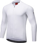 Santic Men'S Cycling Jersey Long Sleeve UV Sun Protection UPF 50+ Reflective Full Zipper Biking Jersey Shirts with Pockets Sporting Goods > Outdoor Recreation > Cycling > Cycling Apparel & Accessories Santic White-178 Medium 