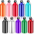 Mimorou 10 Pack Aluminum Water Bottle Lightweight Aluminum Reusable Bottles Aluminum Travel Bottles with Carabiner Leak Proof Team Water Bottles in Bulk for Gym Sports Bicycle Camping (20 Oz) Sporting Goods > Outdoor Recreation > Winter Sports & Activities Mimorou 20 oz  
