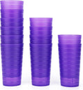 Mixed Drinkware 22-Ounce Plastic Tumblers/Drinking Glasses/Party Cups/Iced Tea Glasses, Set of 12 Multicolor | Unbreakable, Dishwasher Safe, BPA Free Home & Garden > Kitchen & Dining > Tableware > Drinkware KX-WARE Purple  