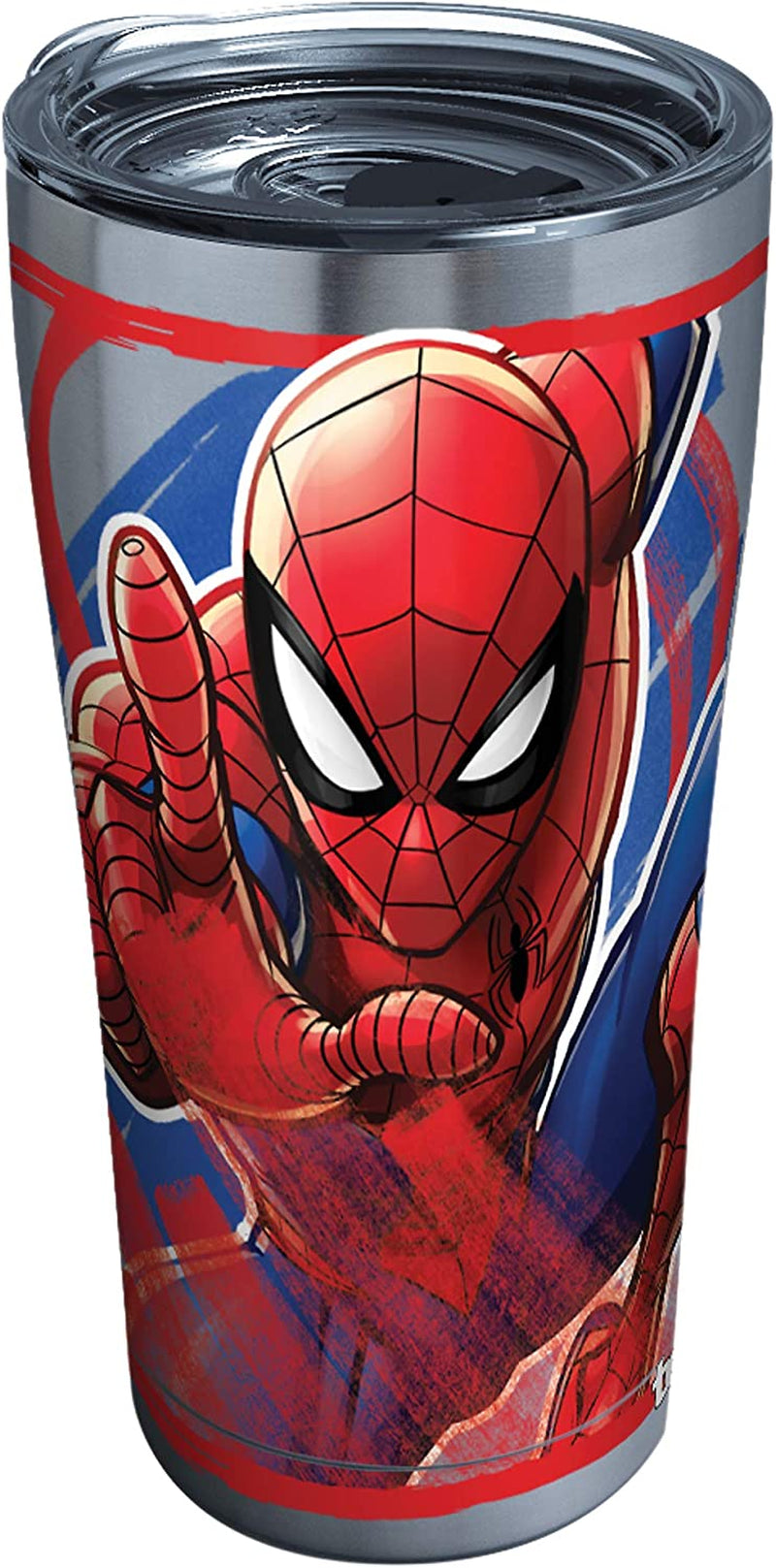Tervis Marvel - Spider-Man Iconic Triple Walled Insulated Tumbler Cup Keeps Drinks Cold & Hot, 20Oz, Stainless Steel Home & Garden > Kitchen & Dining > Tableware > Drinkware Tervis Silver with Red and Blue 20oz 