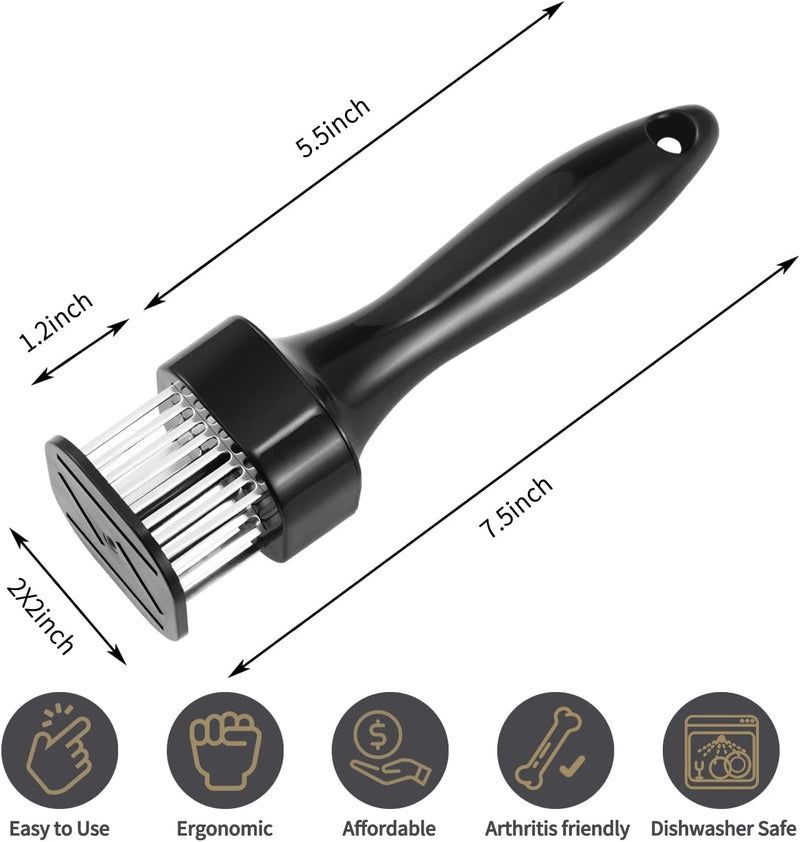 JY COOKMENT Meat Tenderizer Tool with 24 Stainless Steel Ultra Sharp Needle Blades, Kitchen Cooking Tool Best for Tenderizing, BBQ, Marinade Home & Garden > Kitchen & Dining > Kitchen Tools & Utensils JY OUTDOOR   