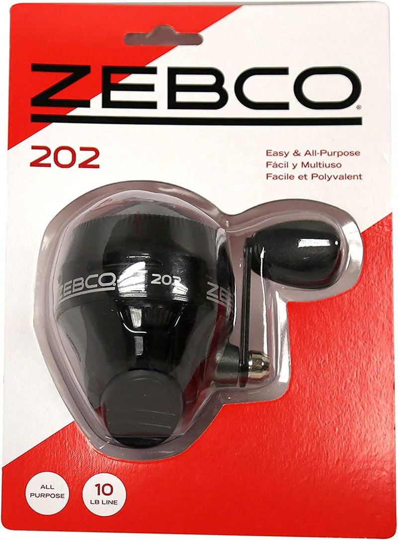 Zebco 202 Spincast Fishing Reel, Size 30 Reel, Right-Hand Retrieve, Durable All-Metal Gears, Stainless Steel Pick-Up Pin, Pre-Spooled with 10-Pound Zebco Fishing Line, Black, Clam Packaging Sporting Goods > Outdoor Recreation > Fishing > Fishing Reels Zebco   
