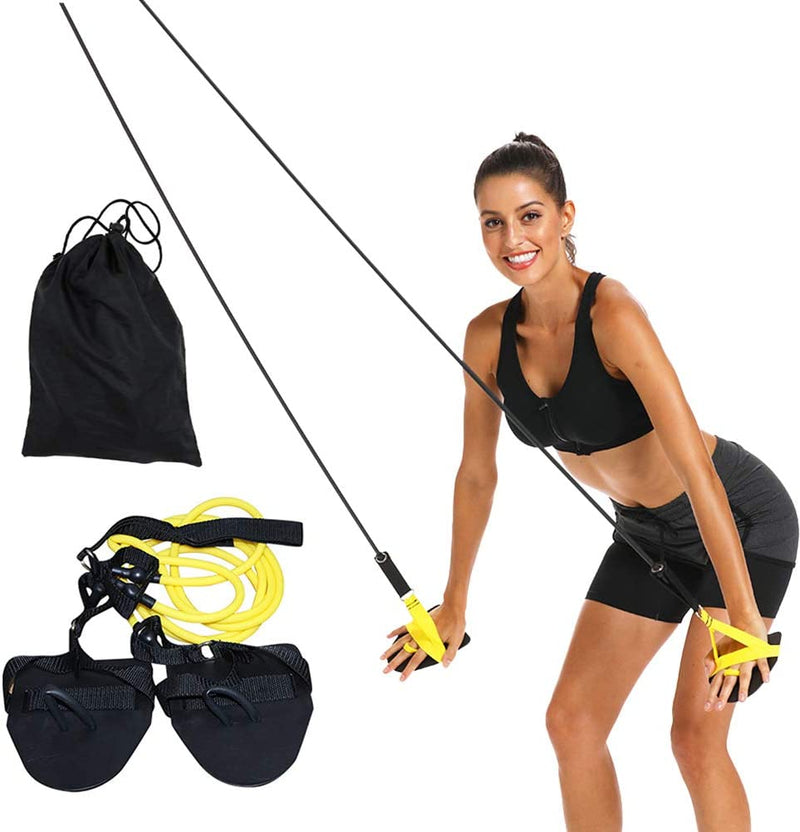 Kenyaw Traction Rope Floating Arm Strength Trainer Swimming Paddle Fins Professional Freestyle Floating Arm Trainer Training Equipment Dry Land Cord Sporting Goods > Outdoor Recreation > Boating & Water Sports > Swimming Kenyaw Yellow  