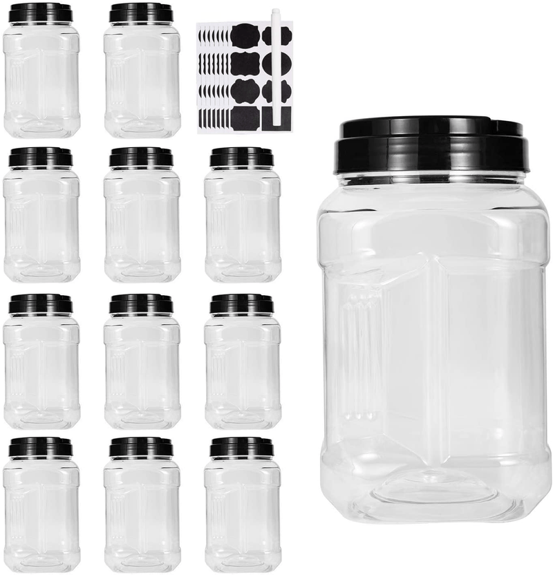 40oz Plastic Jars With Lids, Accguan Airtight Container for Food Storage Home & Garden > Decor > Decorative Jars Accguan 40 oz  