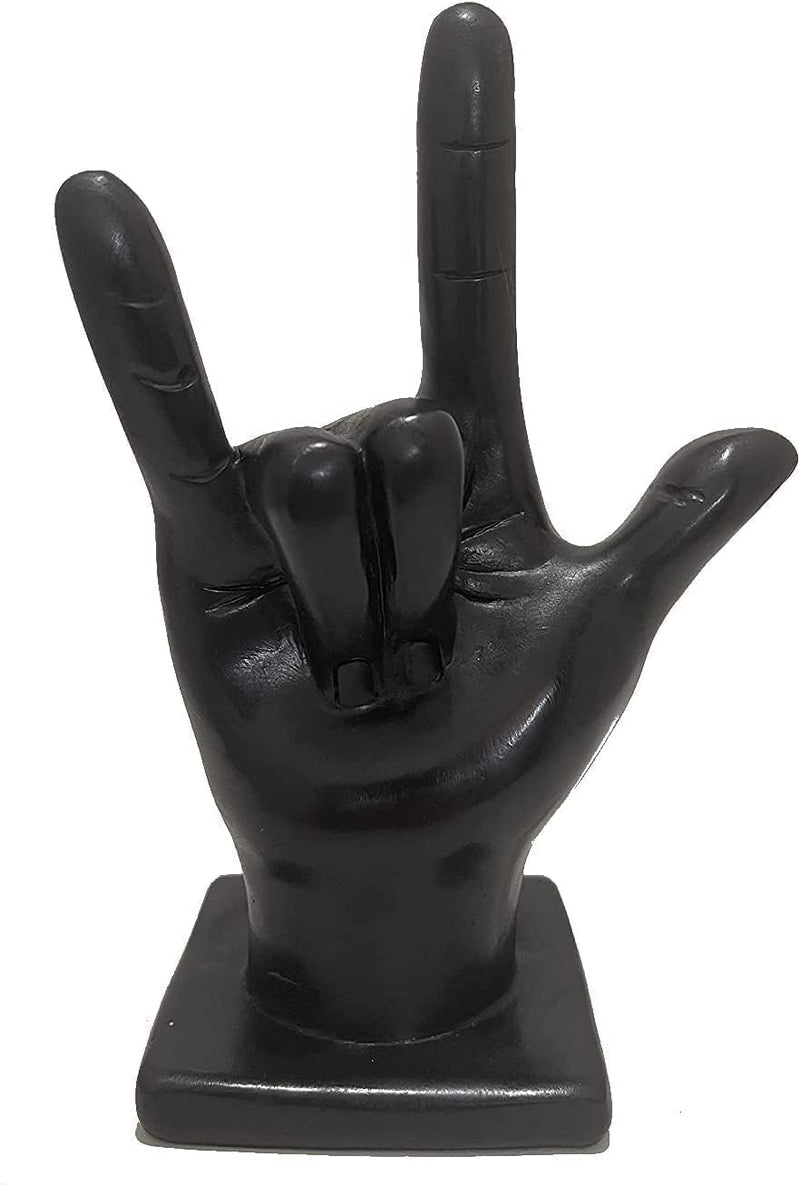 I Love You Hand Sculpture Color Black Tabletop & Shelf Decor Statue Gift for Holiday Christmas Anniversary Birthday Valenentine Day  Generic   