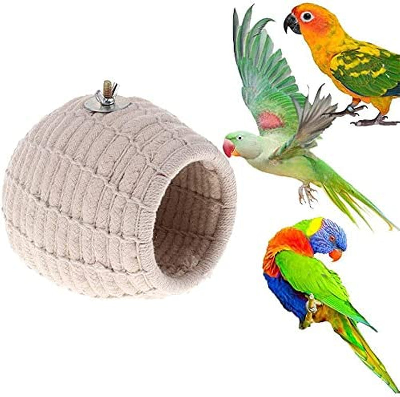 Bird Breeding Nest Bed Hut Toy with Warm Comfortable Mat Cotton Weave Hemp Rope Hatching Hut Cave Cage Accessories for Parakeet Conure Cockatiel Canary Finch Lovebird Budgie (A: Cotton) Animals & Pet Supplies > Pet Supplies > Bird Supplies > Bird Cages & Stands Litewoo C - Cotton Rope  
