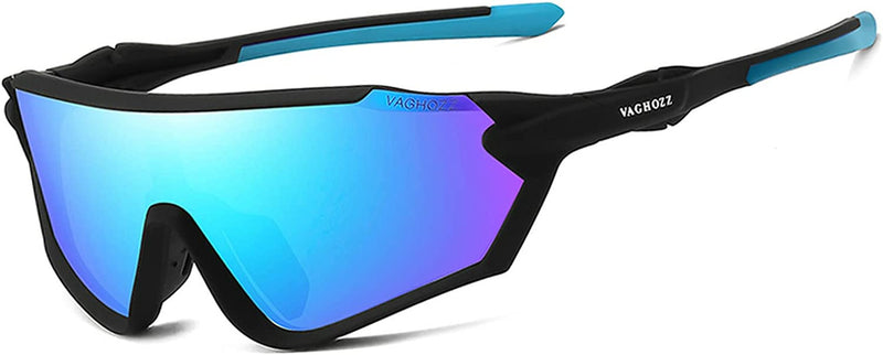 VAGHOZZ Polarized Cycling Sunglasses UV Protection for Men Women Unisex Eyewear Shades for Driving Fishing Outdoor Running Sporting Goods > Outdoor Recreation > Cycling > Cycling Apparel & Accessories VAGHOZZ D2  