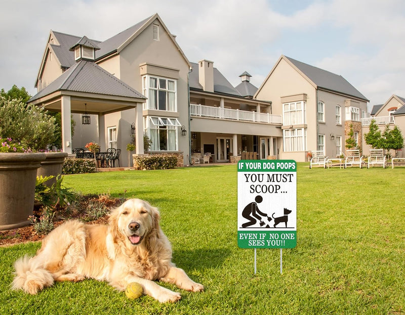 Whatsign No Dog Poop Signs Dog Poop Pick up Sign No Poop Dog Signs for Yard Pick up after Your Dog Sign No Dog Poop Yard Sign Clean up after Your Dog No Pooping Dog Signs for Yard Garden Lawn Outdoor  WhatSign   