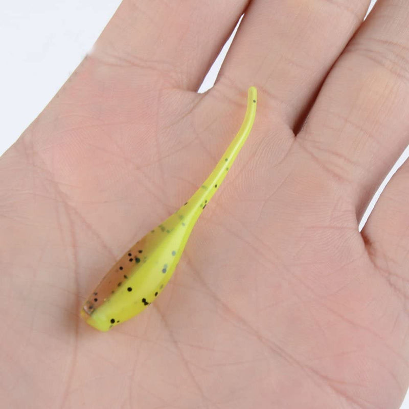 East Rain Colorful Sexy Tail Tadpole Soft Baits Suitable for All Fishing Rigs( Pvc/1.97Inch/0.04Oz/50Pcs of Package/5 Colors Options)