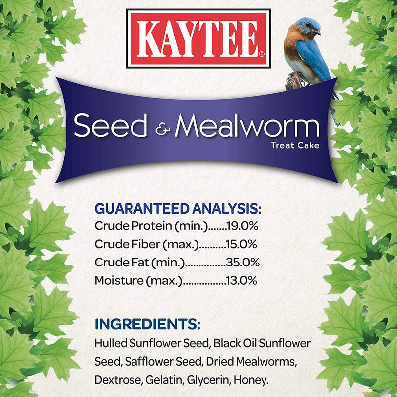 Kaytee Wild Bird Seed & Mealworm Seed Cake Food for Bluebirds, Chickadees, Woodpeckers and More, 1.4 Pound Animals & Pet Supplies > Pet Supplies > Bird Supplies > Bird Food Central Garden & Pet   