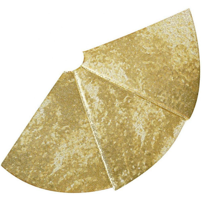 Christmas Tree Skirt - 24 Inches Sequin Double Layers Tree Mat Xmas Tree Decorations,Gold Home & Garden > Decor > Seasonal & Holiday Decorations > Christmas Tree Skirts Popvcly   