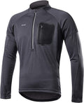 ARSUXEO Pullover Cycling Jersey Mens Long Sleeves Mountain Bike Shirt Biking Clothing 4 Pockets Sporting Goods > Outdoor Recreation > Cycling > Cycling Apparel & Accessories ARSUXEO Grey Large 