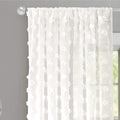 Driftaway Olivia Gray Voile Chiffon Sheer Window Curtains Embroidered with Pom Pom 2 Panels Rod Pocket 52 Inch by 96 Inch Light Gray Home & Garden > Decor > Window Treatments > Curtains & Drapes DriftAway Off White 52''x63'' 