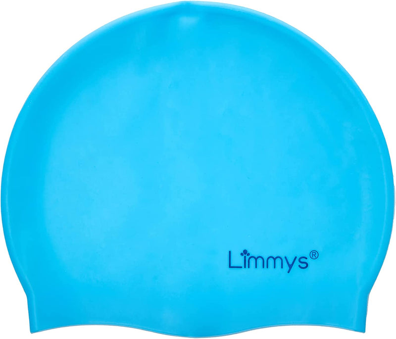 Limmys Kids Swimming Cap - 100% Silicone Kids Swim Caps for Boys and Girls - Premium Quality, Stretchable and Comfortable Swimming Hats Kids- Available in Different Attractive Colours Sporting Goods > Outdoor Recreation > Boating & Water Sports > Swimming > Swim Caps SL2 Group Ltd Light Blue  