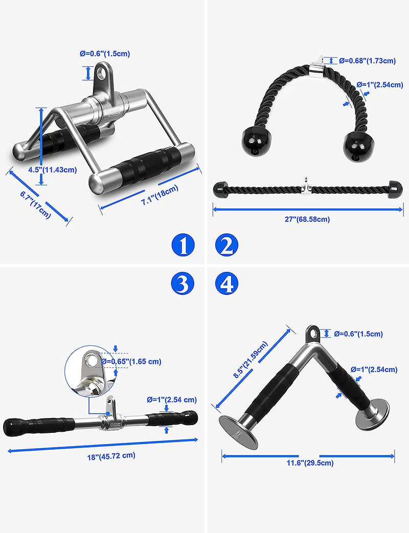 POWER GUIDANCE Triceps Pull down Attachment, Cable Machine Accessories for Home Gym, LAT Pull down Attachment Weight Fitness Sporting Goods > Outdoor Recreation > Fishing > Fishing Rods POWER GUIDANCE   