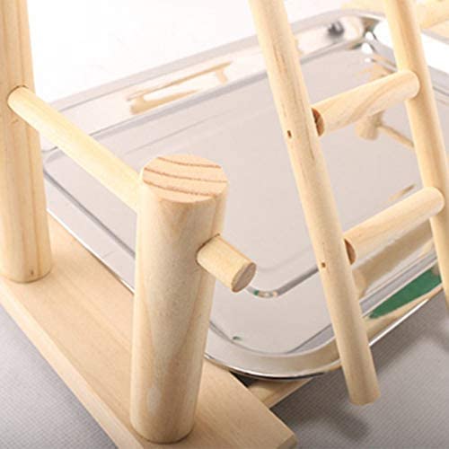 FUXE Parrot Wood Stand Activity Center Ladder Swing Tray Cup Perch Bird Play Rack Animals & Pet Supplies > Pet Supplies > Bird Supplies FUXE   
